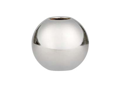 Fermo A Sfera 4 MM 2 Fori, Cuore Insilicone, Argento 925