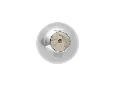 Perlina Rotonda Con Fermo In Silicone, 4 mm, Argento 925 - Immagine Standard - 2