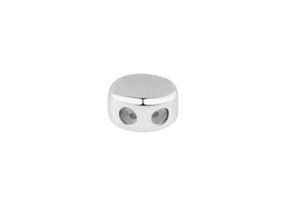 Sfera Stopper 6 MM 2 Fori, Nucleo In Silicone, Argento 925