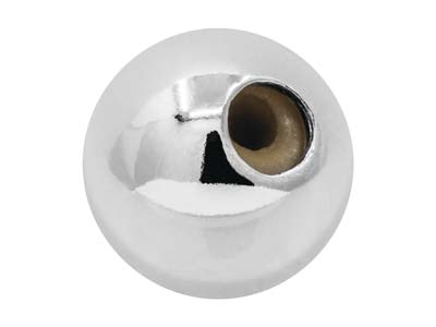 Sfera Di Arresto 9 MM 2 Fori, Animain Silicone, Argento 925 - Immagine Standard - 3