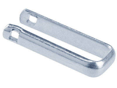 Staffa Rettangolare Pesante Per Gemelli, Argento 925, Cad