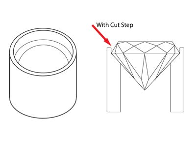 St Sil Tube Setting 6.8mm Semi Finished Cast Collet - Immagine Standard - 4