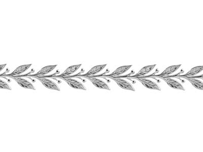 Fascia Galleria Leaves  Berries, 0,60 X 6,40 Mm, Argento 925 Semiduro