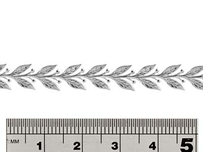 Fascia Galleria Leaves & Berries, 0,60 X 6,40 Mm, Argento 925 Semiduro - Immagine Standard - 2