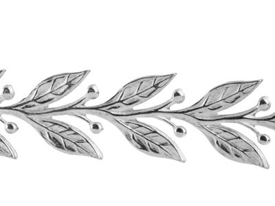 Fascia Galleria Leaves & Berries, 0,60 X 6,40 Mm, Argento 925 Semiduro - Immagine Standard - 3