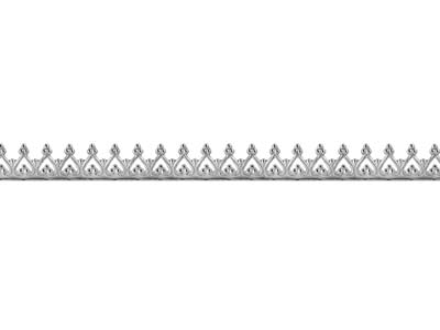 Fascia Galleria Cuori Invertiti, 0,60x 4,50 Mm, Argento 925 Semiduro