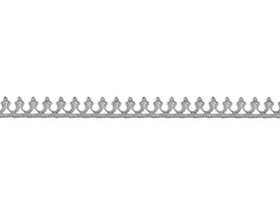 Fascia Galleria Ferro Di Cavallo E Perline, 0,60 X 3,75 Mm, Argento 925 Semiduro