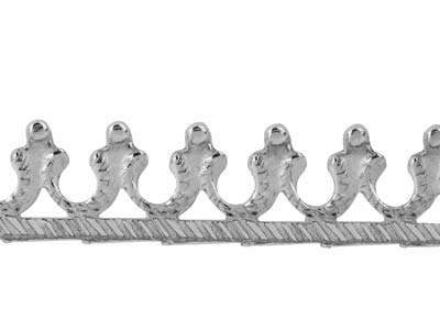 Fascia Galleria Ferro Di Cavallo E Perline, 0,60 X 3,75 Mm, Argento 925 Semiduro - Immagine Standard - 3