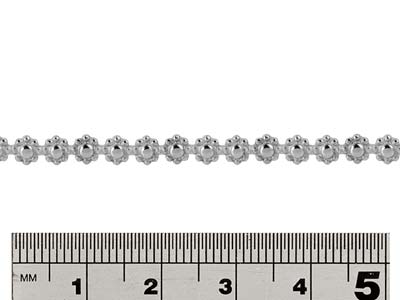 Fascia Galleria Con Margherite, 1,50 X 3,70 Mm, Argento 925 Semiduro - Immagine Standard - 2