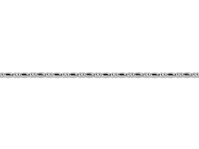 Filo Per Perline Alternato, Ovale Erondelle 1,55 Mm, Argento 925 Semi Duro