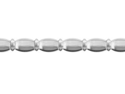 Filo Alternato Di Perle, Ovale E Rondella 3,50 Mm, Argento 925 Semiduro - Immagine Standard - 3