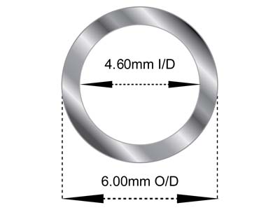 Tubo Cerniera 6.00 X 4.60 MM Oro Bianco 18k Pd 13 Oro Bianco Da 18 Kt, 100% Oro Riciclato - Immagine Standard - 2