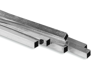 Tubo A Sezione Quadrata, H1452, Diametro Esterno 2,75 Mm, Diametro Interno 2,5 Mm, Spessore Della Parete 0,125 Mm, Argento 925, 100% Argento Riciclato - Immagine Standard - 1