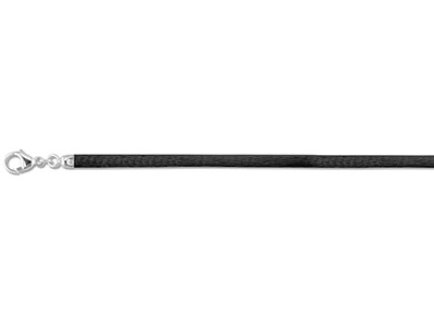 Collana In Seta Nera 2,8 Mm, Per Perle Fantasia, 42 Cm