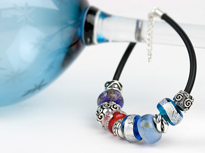 Bracciale In Caucci¦ Nero 2,6 Mm, Per Perle Fantasia, 20 Cm - Immagine Standard - 2