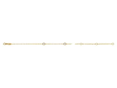 Collana Con Maglia Marina E Ossido Di Zirconio, 45 Cm, Oro Riempito