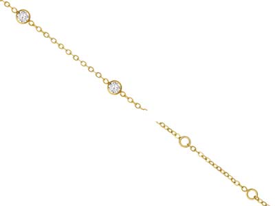 Collana Forzatina E Zirconia In Oro Pieno 45 Cm Con Estensore - Immagine Standard - 2