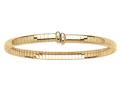 Bracciale Rigido Jonc Apribile Flessibile Omega 4 Mm, Oro Giallo 18 Carati. Rif. 817 - Immagine Standard - 1