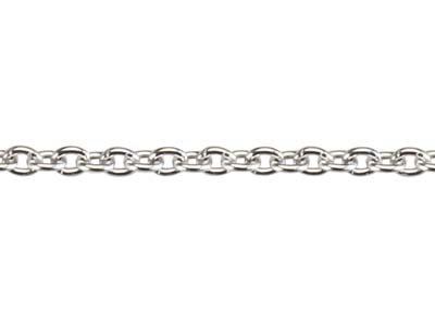 Catena Forzatina 1,10 Mm, 42 Cm, Oro Bianco 18 Kt Rodiato - Immagine Standard - 3