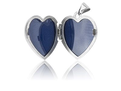 Medaglione Con Apertura A Cuore Placcato Oro Con Zirconi, 15,5 Mm, Argento 925 - Immagine Standard - 2