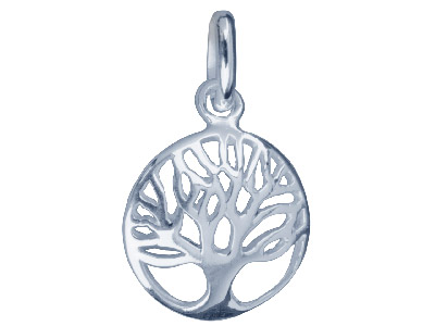 Ciondolo Cerchio Con Albero Della Vita 12,25 Mm, Argento 925