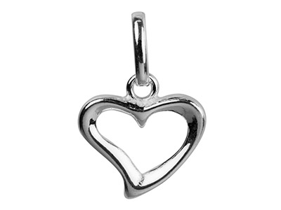 Ciondolo Cuore Asimmetrico Traforato 11,5 Mm, Argento 925