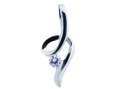 Pendente Turbinio Da 19,5 MM Con Zirconi Da 3 Mm, Argento 925