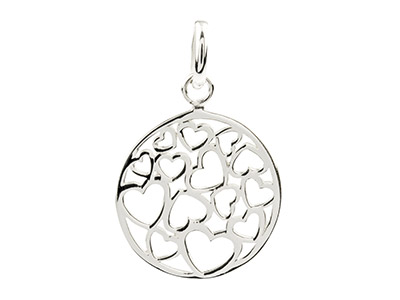 Ciondolo Cuori Traforati 17 Mm, Argento 925