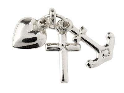 Ciondolo Cuore, Croce E Ancora, Argento 925 - Immagine Standard - 2