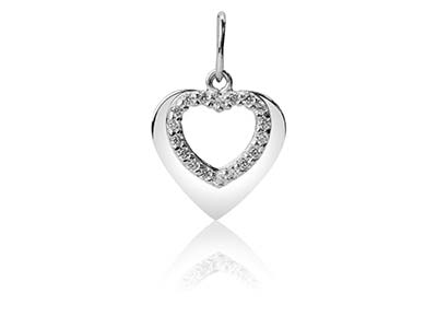 Pendente A Forma Di Doppio Cuore In Argento 9251000 Con Zircone Cubico In Argento 9251000