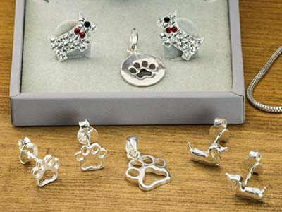 Ciondolo Con Impronta Di Zampa Laccata, Argento 925 - Immagine Standard - 3