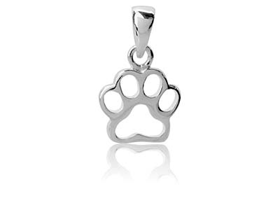 Pendente Impronta Di Cane Ritagliata In Argento 925/1000 - Immagine Standard - 1