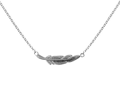 Collana Modello Piume, 4045 Cm, Argento 925