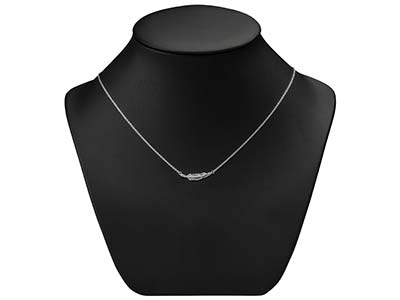 Collana In Argento 825/1000 Con Design Di Piume Lungo 45cm 18