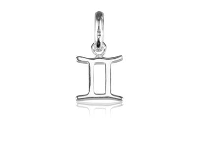 Pendente A Forma Di Segno Zodiacale, Gemelli, In Argento 925