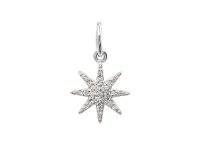 Ciondolo Stella A 8 Punte, Argento 925 E Zirconi