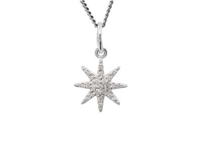 Ciondolo Stella A 8 Punte, Argento 925 E Zirconi - Immagine Standard - 2