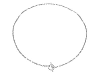 Collana A Maglie Forzate, Chiusura A T, 42 Cm, Argento 925