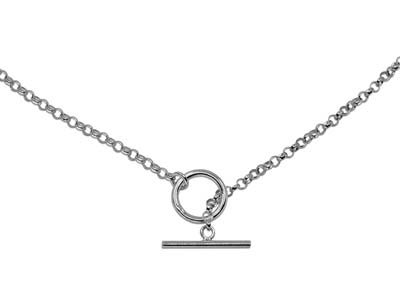 Collana A Maglie Forzate, Chiusura A T, 42 Cm, Argento 925 - Immagine Standard - 2