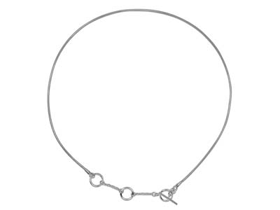 Collana Maglia Serpente, Chiusura At, Regolabile 45 Cm, Argento 925