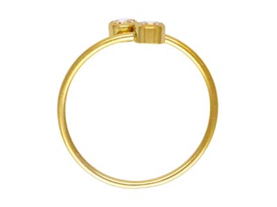 Anello Regolabile Con Due Zirconia Da 3 Mm, Goldfilled - Immagine Standard - 2