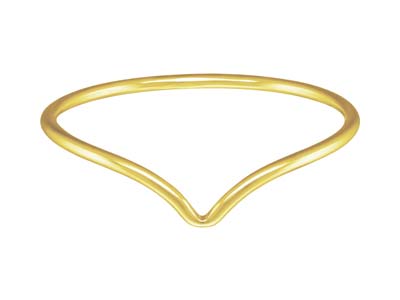 Anello Con Motivo Chevron, Gold Filled, Taglia M