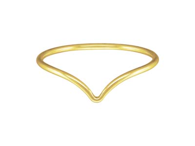 Anello Con Motivo Chevron, Gold Filled, Misura S