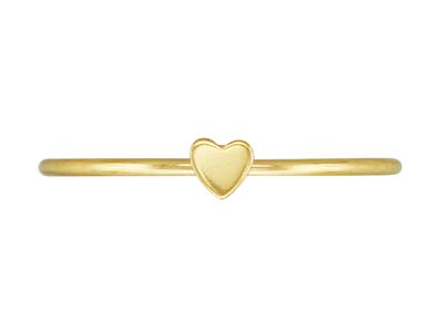 Anello Impilabile Con Motivo A Cuore, Gold Filled, Misura L