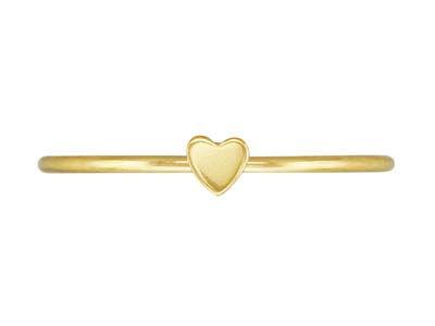 Anello Impilabile Motivo A Cuore In Oro Pieno Large - Immagine Standard - 1