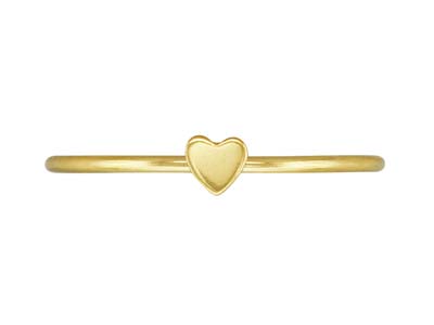 Anello Impilabile Con Motivo A Cuore, Gold Filled, Misura M