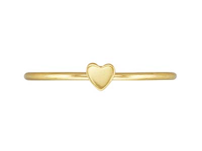 Anello Impilabile Con Motivo A Cuore, Gold Filled, Misura S