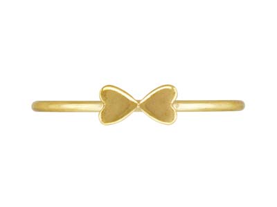 Anello Impilabile Doppio Cuore In Oro Pieno Small - Immagine Standard - 1