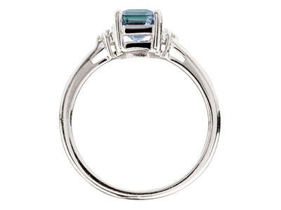 Anello Topazio Azzurro 7 X 5 X 6 Mme Diamante, Argento 925, Dito 56 - Immagine Standard - 2