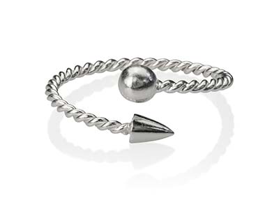 Anello Regolabile A Filo Ritorto, Argento 925